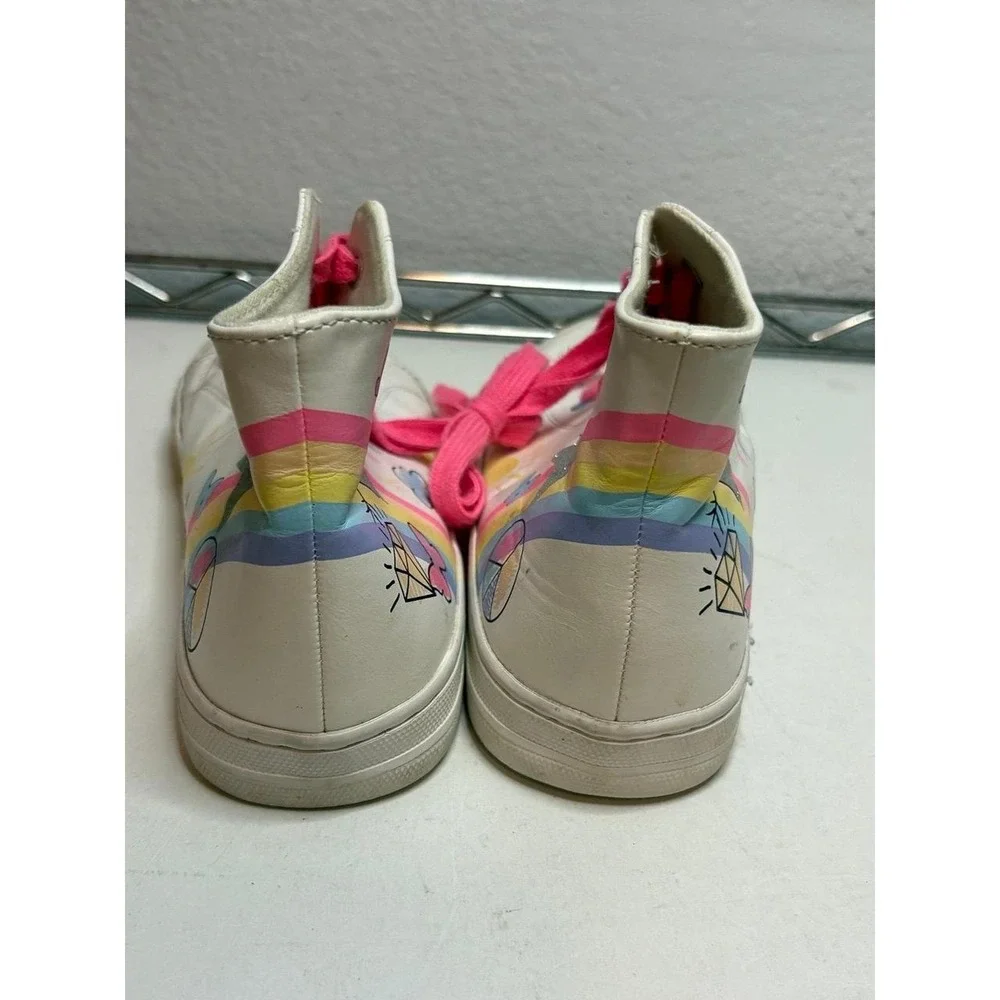 The Children's Place Girls White Rainbow Doodle High Top Sneakers Size 5⁠